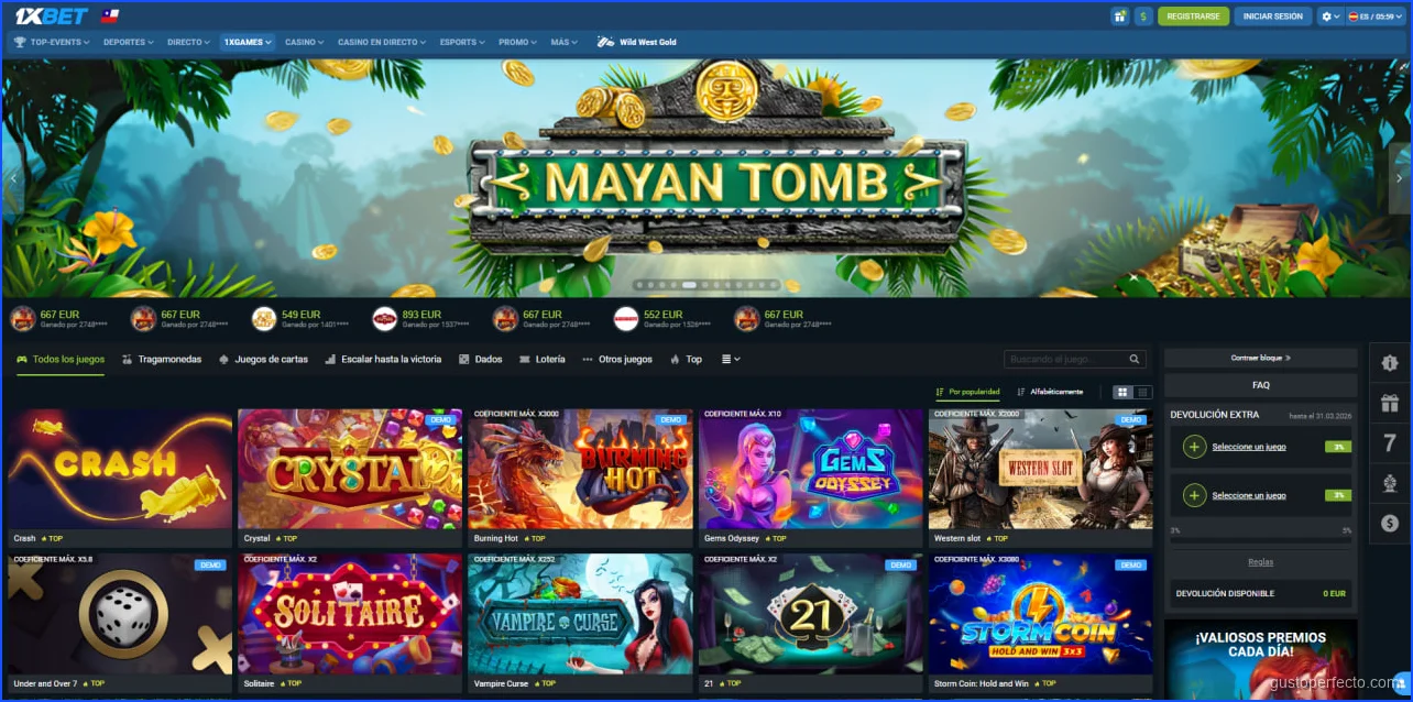 1xBet registro Chile: casino online, apuestas, pagos y acceso a la cuenta